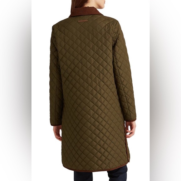 ❌SOLD❌ LAUREN RALPH LAUREN Quilted Snap Front Coat in Litchfield Loden - Picture 3 of 4